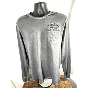Guess XL Washed Gray Long Sleeve Tee Supercharged Graphic